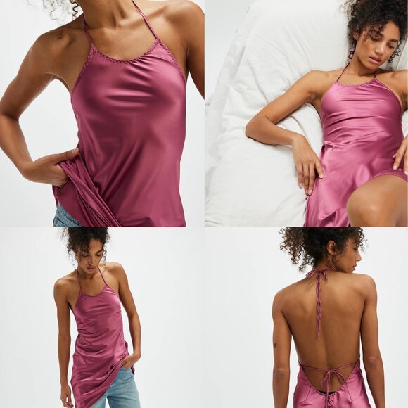 Free People Friday Fever Mini Slip in Sweetheart Pink Rose XL NWT - Picture 4 of 7